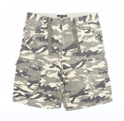 Avenue Men's Multicoloured Camouflage Cargo Shorts Size 36