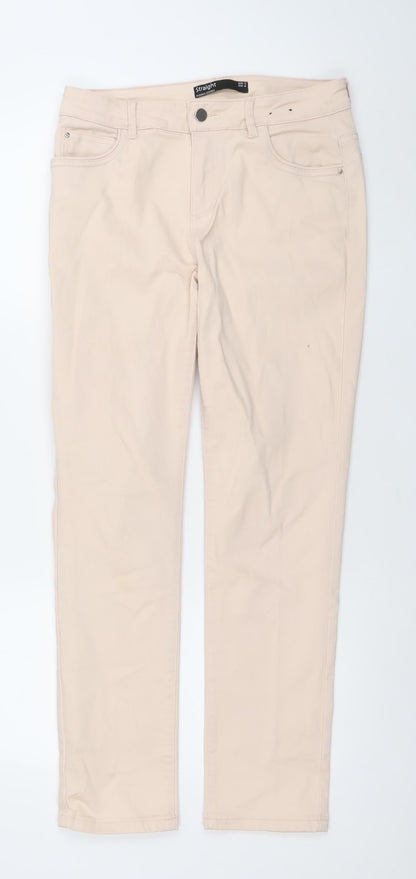 Dunnes Stores Women’s Beige Straight Jeans Size 12 Stretch Cotton