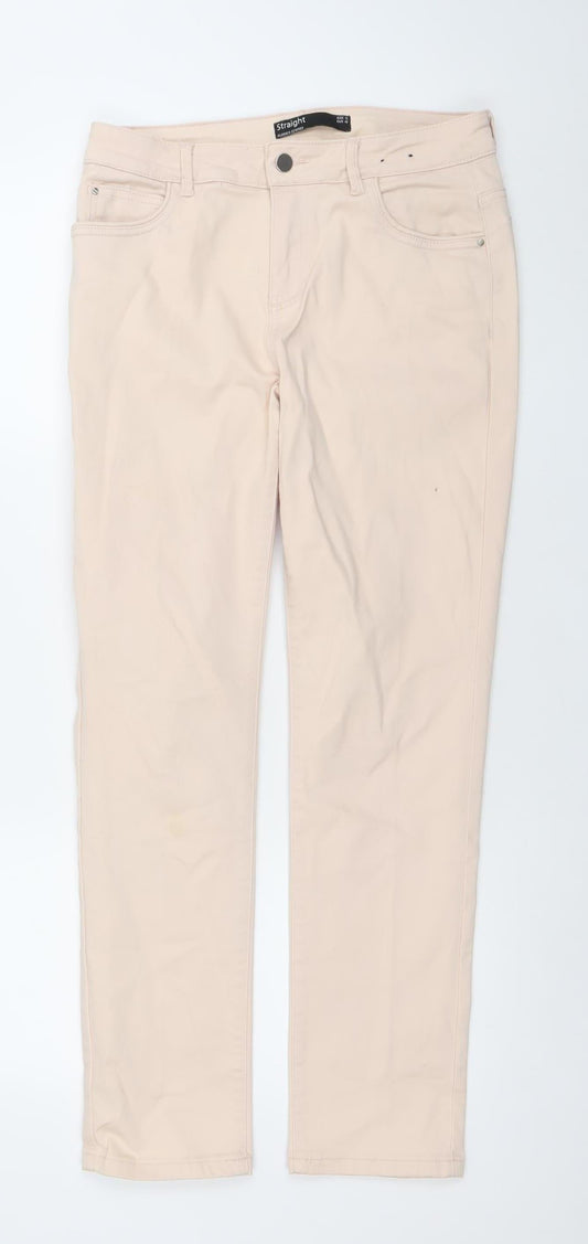 Dunnes Stores Women’s Beige Straight Jeans Size 12 Stretch Cotton