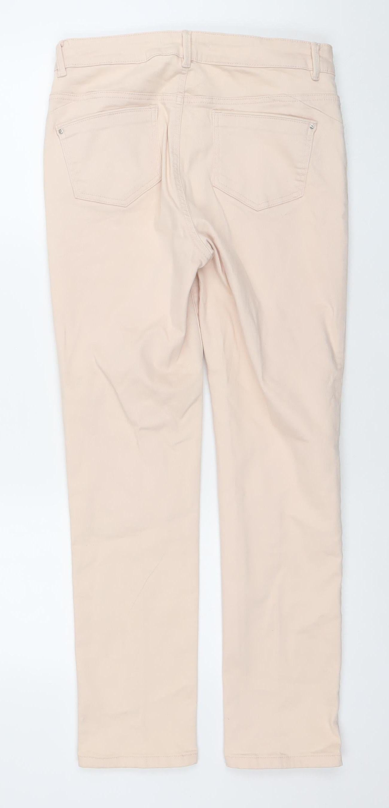 Dunnes Stores Women’s Beige Straight Jeans Size 12 Stretch Cotton