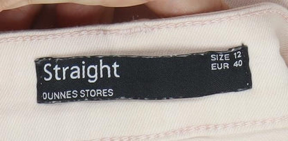 Dunnes Stores Women’s Beige Straight Jeans Size 12 Stretch Cotton