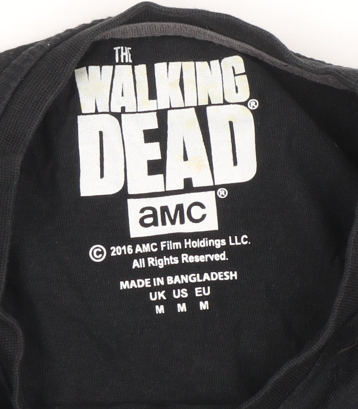 The Walking Dead Men's Black Graphic T-Shirt Size M Horror Tee