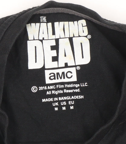 The Walking Dead Men's Black Graphic T-Shirt Size M Horror Tee