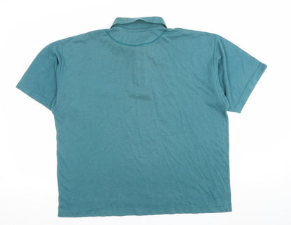 Back Swing Men’s Blue Cotton Short Sleeve Polo Shirt Size M