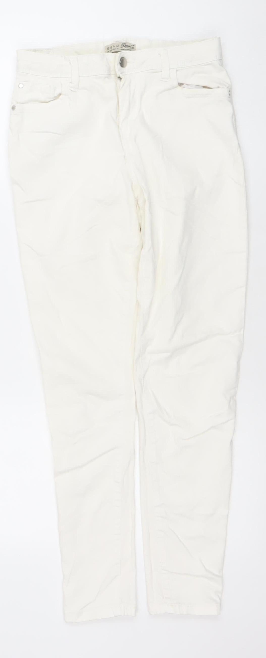 Womens UK Size 10 Denim Co. Slim Fit Skinny White Jeans