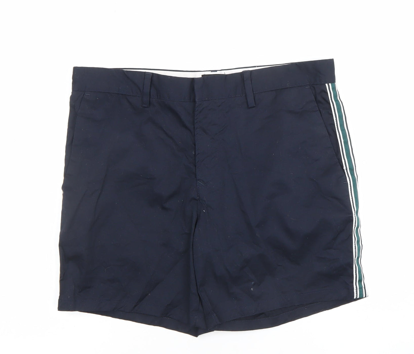 River Island Mens Blue Chino Shorts Size 32 Regular Fit Casual