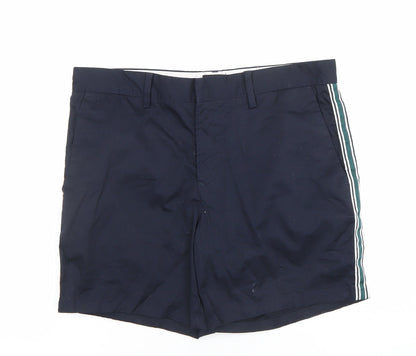 River Island Mens Blue Chino Shorts Size 32 Regular Fit Casual