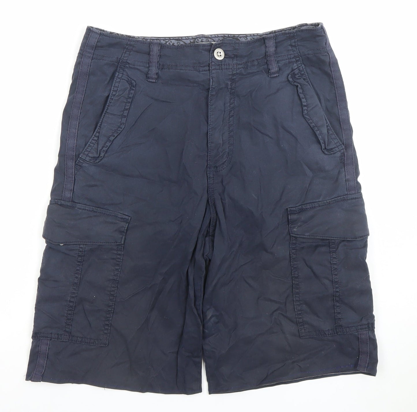 Marks and Spencer Men's Dark Navy Regular Cargo Shorts Size L