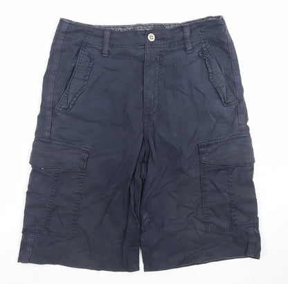 Marks and Spencer Men's Dark Navy Regular Cargo Shorts Size L