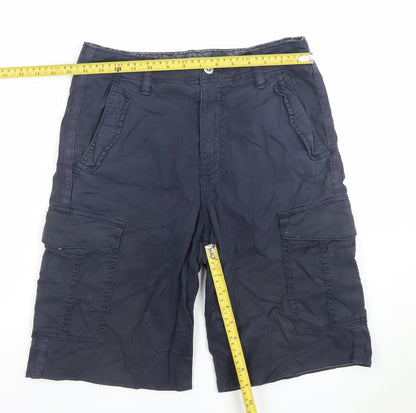 Marks and Spencer Men's Dark Navy Regular Cargo Shorts Size L