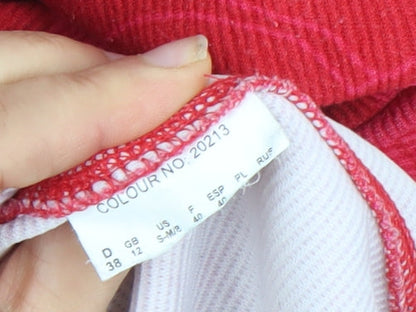 Olsen Women's Red Floral 3/4 Sleeve Cotton T-Shirt Size 12