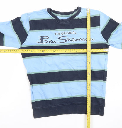 Ben Sherman Boys Blue Striped Pullover Sweatshirt 10-11 Years