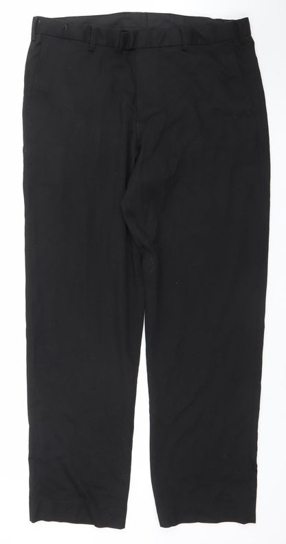 Dunnes Stores Womens Black Straight Leg Trousers Size 18 Polyester Blend