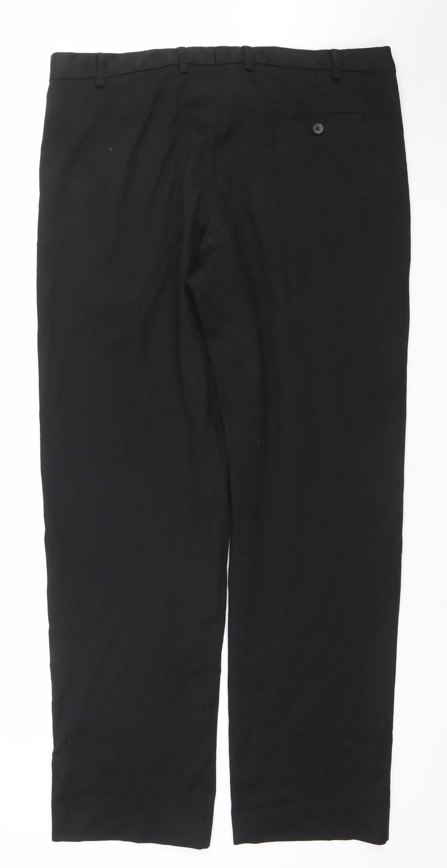 Dunnes Stores Womens Black Straight Leg Trousers Size 18 Polyester Blend