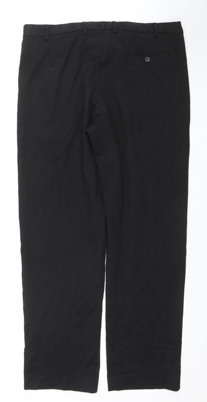 Dunnes Stores Womens Black Straight Leg Trousers Size 18 Polyester Blend