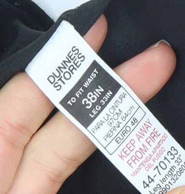 Dunnes Stores Womens Black Straight Leg Trousers Size 18 Polyester Blend