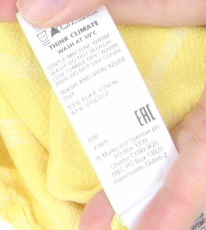 Marks and Spencer Women Yellow A-Line Check Sleeveless Dress Size 8