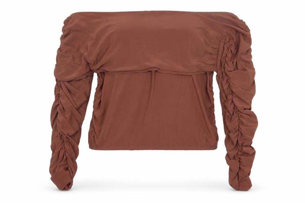 Womens UK Size 20 ASOS DESIGN Brown Cropped Blouse