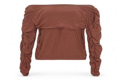 Womens UK Size 20 ASOS DESIGN Brown Cropped Blouse