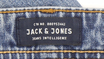 Jack & Jones Men's Blue 32x34 Regular Fit Straight Denim Jeans