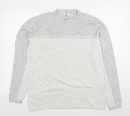 Next Men’s Grey Acrylic Cotton Crew Neck Long Sleeve Pullover Jumper Size L