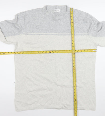 Next Men’s Grey Acrylic Cotton Crew Neck Long Sleeve Pullover Jumper Size L