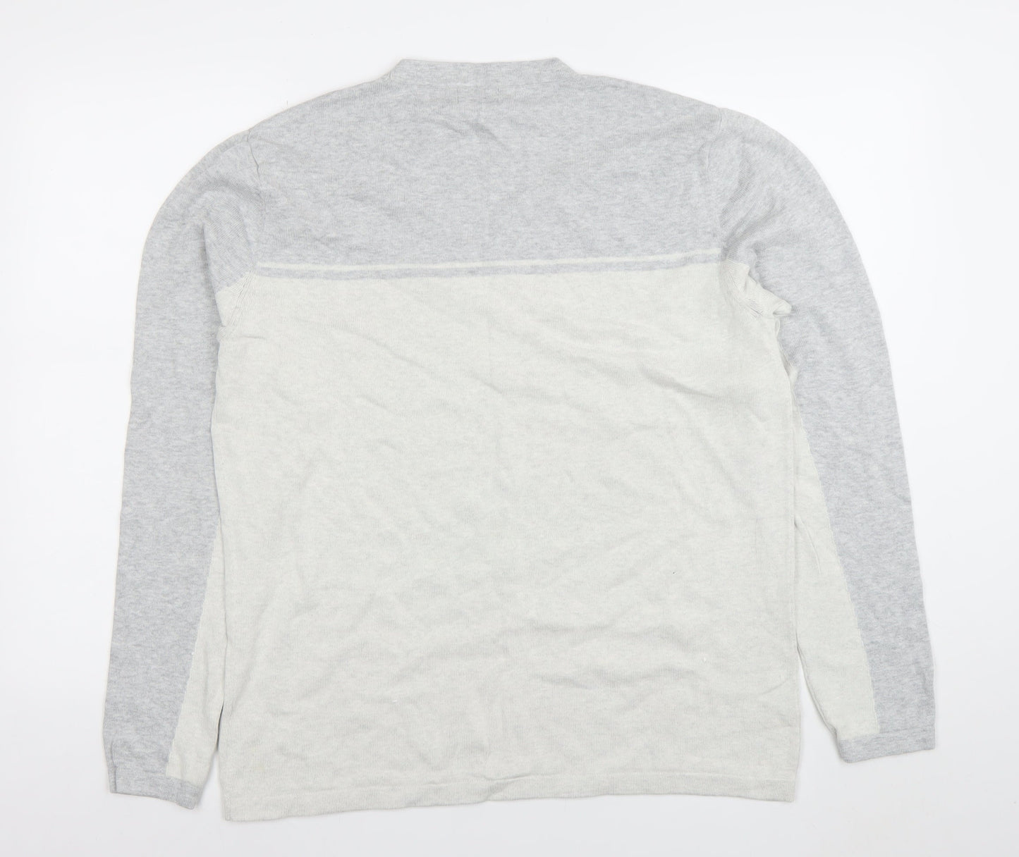 Next Men’s Grey Acrylic Cotton Crew Neck Long Sleeve Pullover Jumper Size L