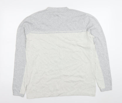 Next Men’s Grey Acrylic Cotton Crew Neck Long Sleeve Pullover Jumper Size L