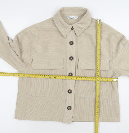 Womens UK Size 12 Stradivarius Beige Basic Jacket