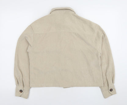 Womens UK Size 12 Stradivarius Beige Basic Jacket