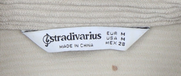 Womens UK Size 12 Stradivarius Beige Basic Jacket