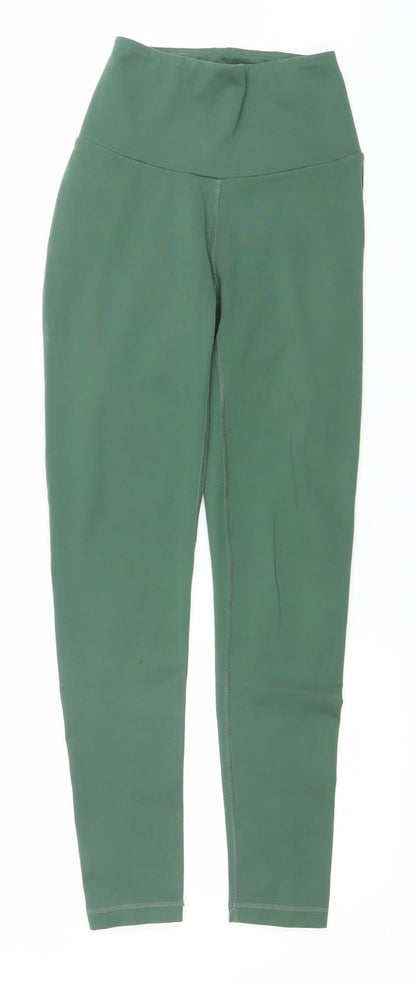 Womens UK Size XS adidas Slim Fit Leggings Green Leggings