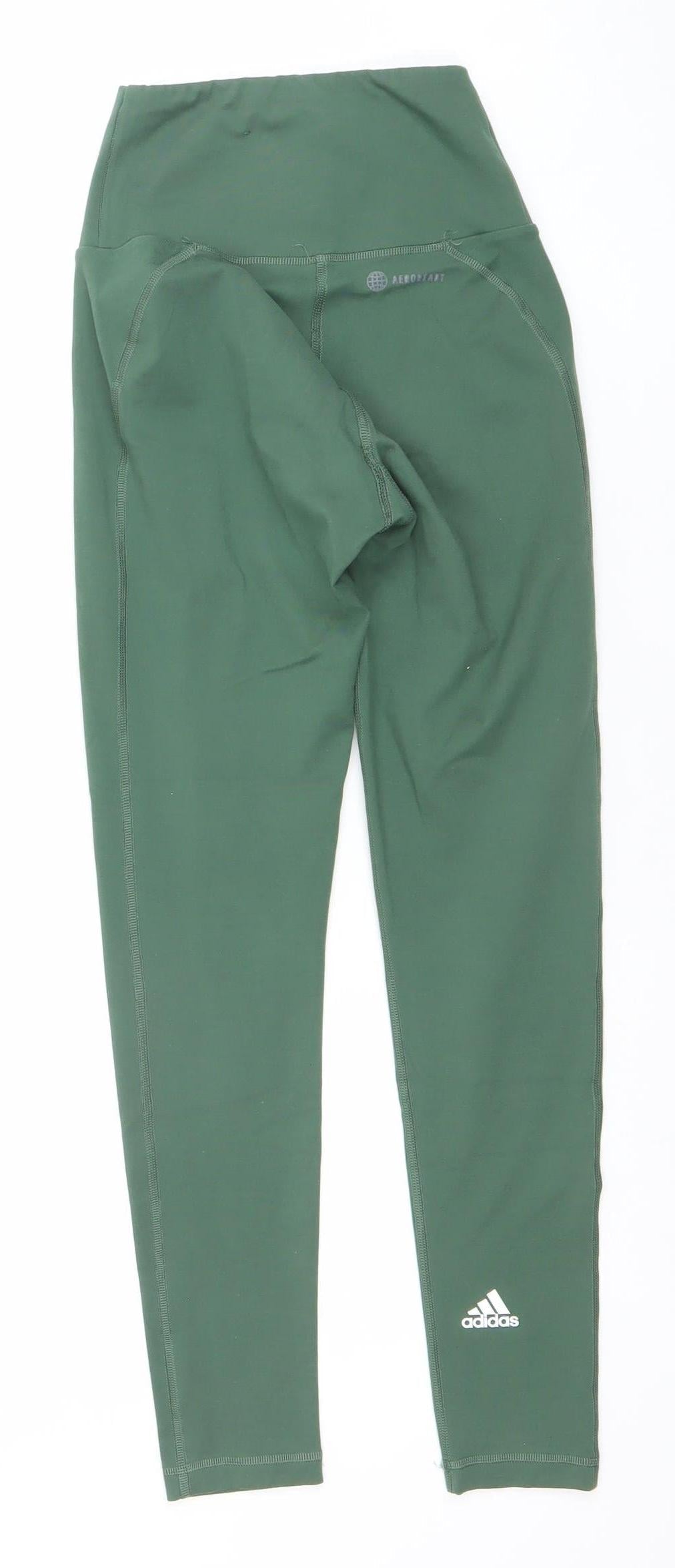 Womens UK Size XS adidas Slim Fit Leggings Green Leggings