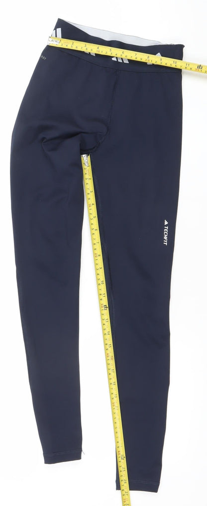 Womens UK Size XS adidas Athletic Fit Leggings Blue Leggings