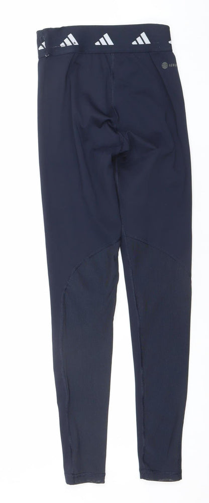 Womens UK Size XS adidas Athletic Fit Leggings Blue Leggings