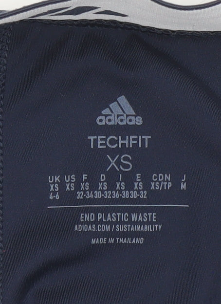 Womens UK Size XS adidas Athletic Fit Leggings Blue Leggings