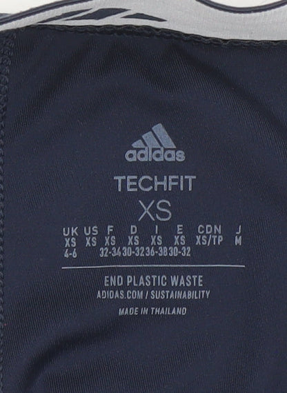 Womens UK Size XS adidas Athletic Fit Leggings Blue Leggings