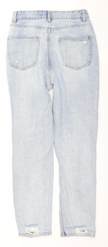 Primark Women’s Blue Distressed Boyfriend Jeans Size 6 Relaxed Fit