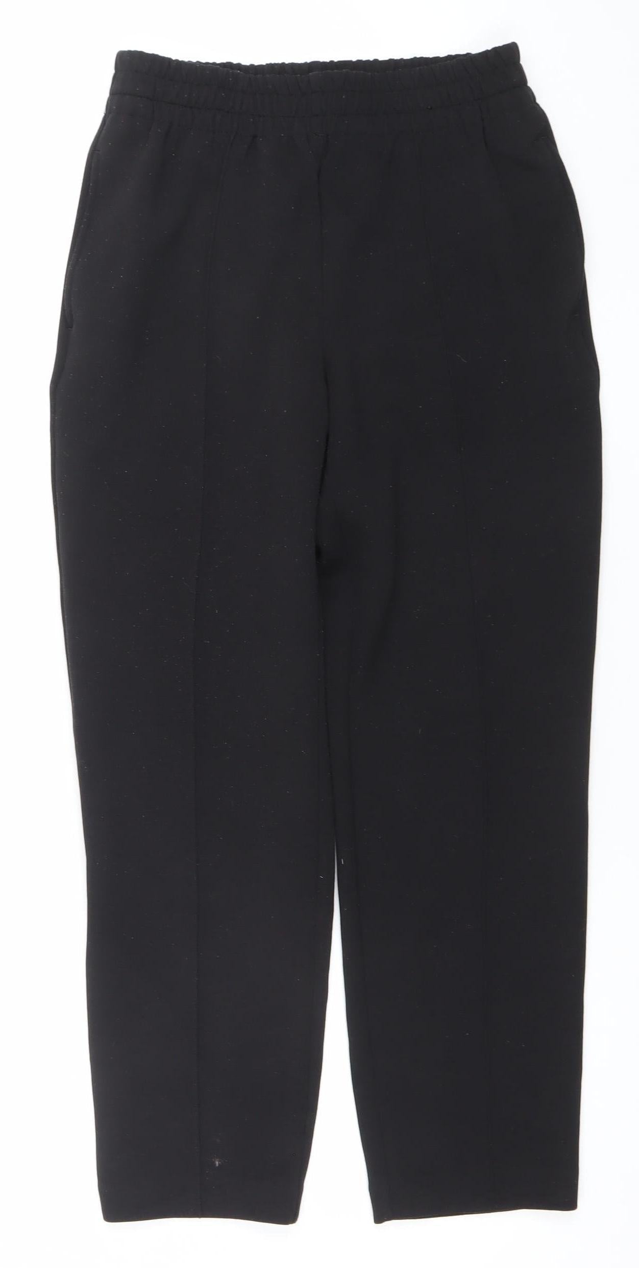 Womens UK Size XS Dunnes Regular Fit Casual Workwear Travel Black Trousers