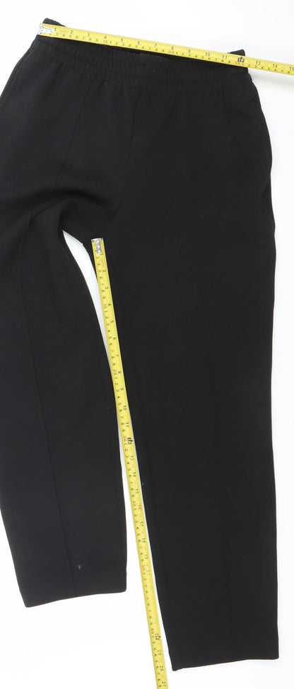Womens UK Size XS Dunnes Regular Fit Casual Workwear Travel Black Trousers