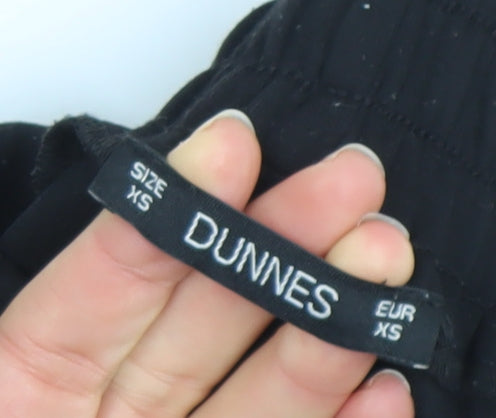 Womens UK Size XS Dunnes Regular Fit Casual Workwear Travel Black Trousers