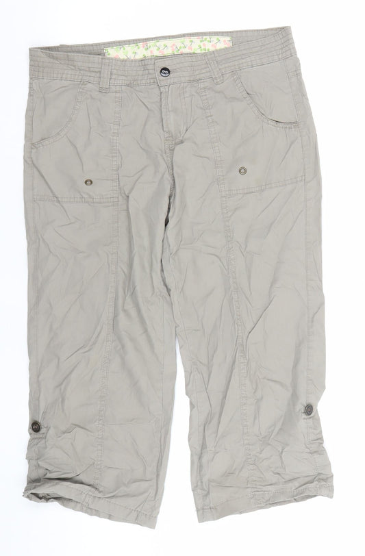 Denim Co Women’s Beige Cargo Shorts Size 10 Cotton Lightweight