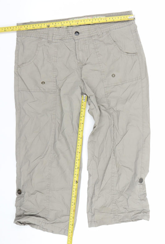 Denim Co Women’s Beige Cargo Shorts Size 10 Cotton Lightweight