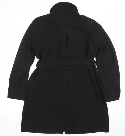 Dunnes Women's Black Belted Shirt Dress Size M Long Sleeve