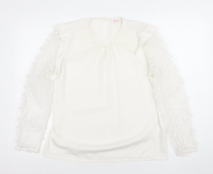 Womens UK Size 12 Savior Ivory Tunic Blouse