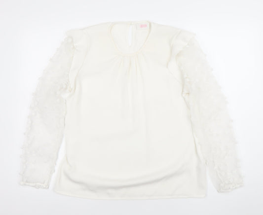 Womens UK Size 12 Savior Ivory Tunic Blouse