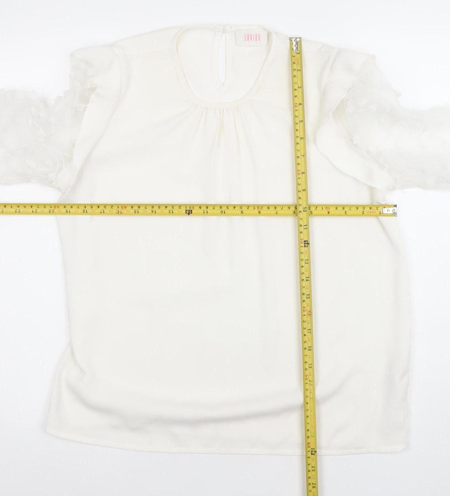 Womens UK Size 12 Savior Ivory Tunic Blouse