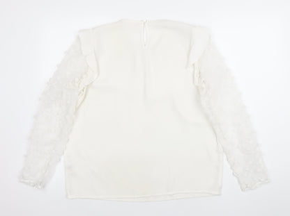 Womens UK Size 12 Savior Ivory Tunic Blouse