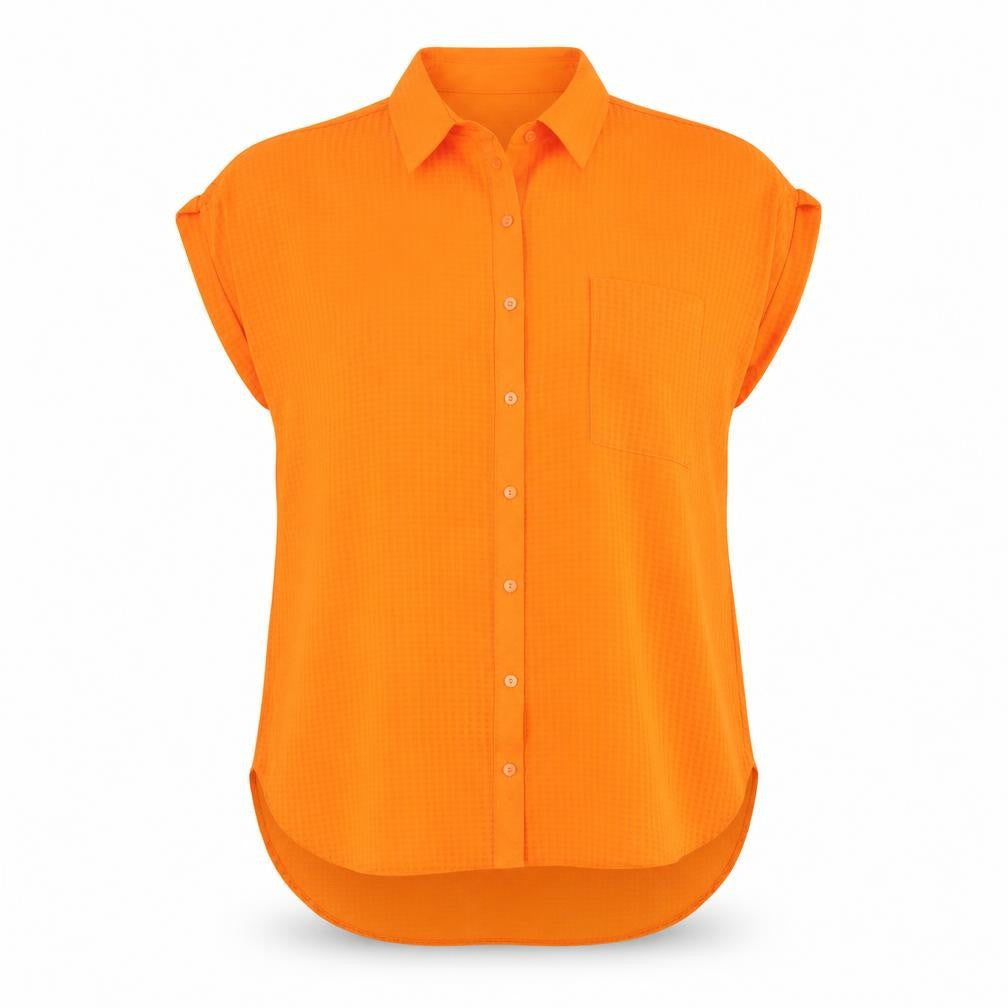 Womens UK Size 12 Dunnes Orange Basic Button-Up