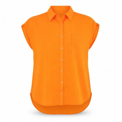 Womens UK Size 12 Dunnes Orange Basic Button-Up